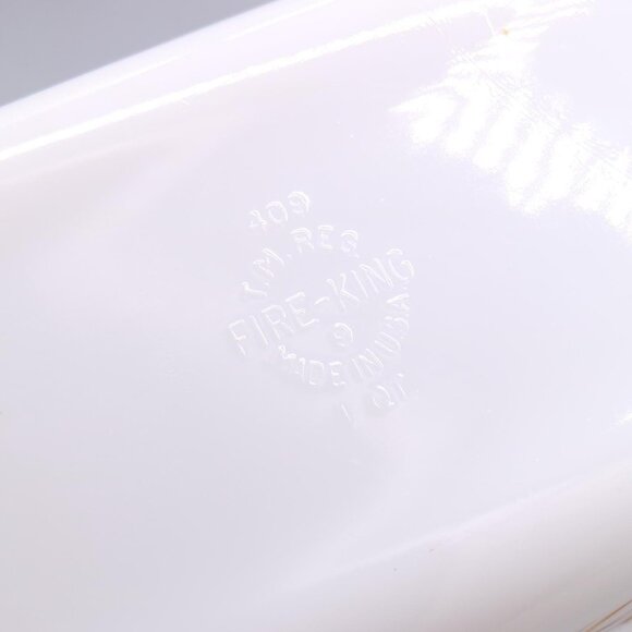 Anchor Hocking #409 Fire King Vintage Golden Wheat Milk Glass Baking Pan 1 Qt. - Picture 5 of 5